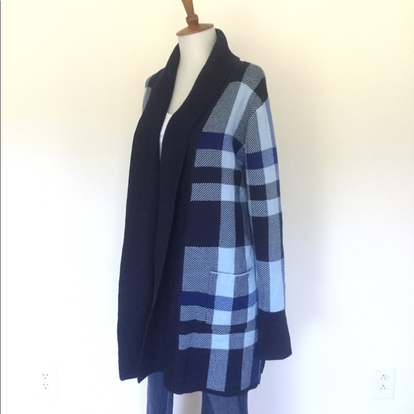 Isaac Mizrahi Live | Sweaters | Isaac Mizrahi Live Plaid Jacquard Cardigan | Poshmark